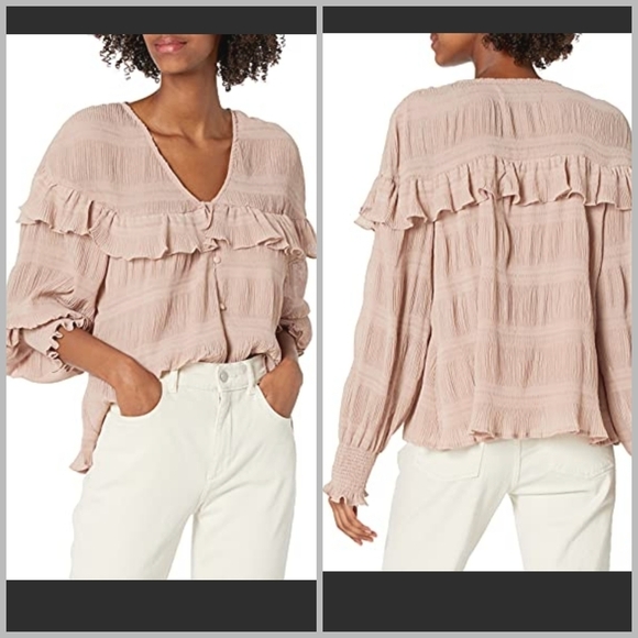 KENDALL + Kylie pink ruffle blouse S - Picture 1 of 11